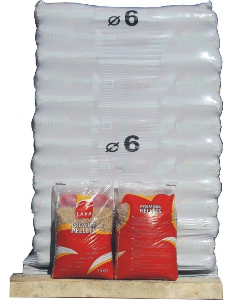 Pellet LAVA 100% Nadelholz – Palette mit 65 Säcke à 15 kg