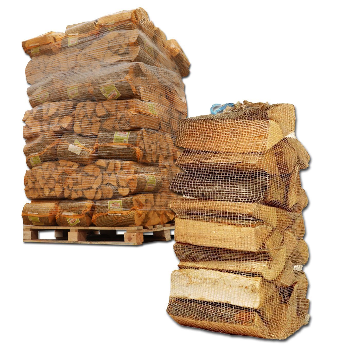 40 Netze Scheitholz à 25 kg – Mischung Hartholz 30cm